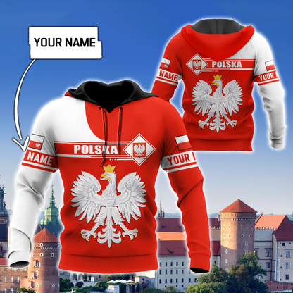 Personalized Polska 3D All Over Printed Unisex Hoodie Old