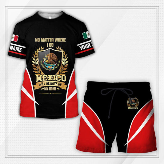Mexico Combo T-shirt and Short Personalized name 3D All Over Printed no15