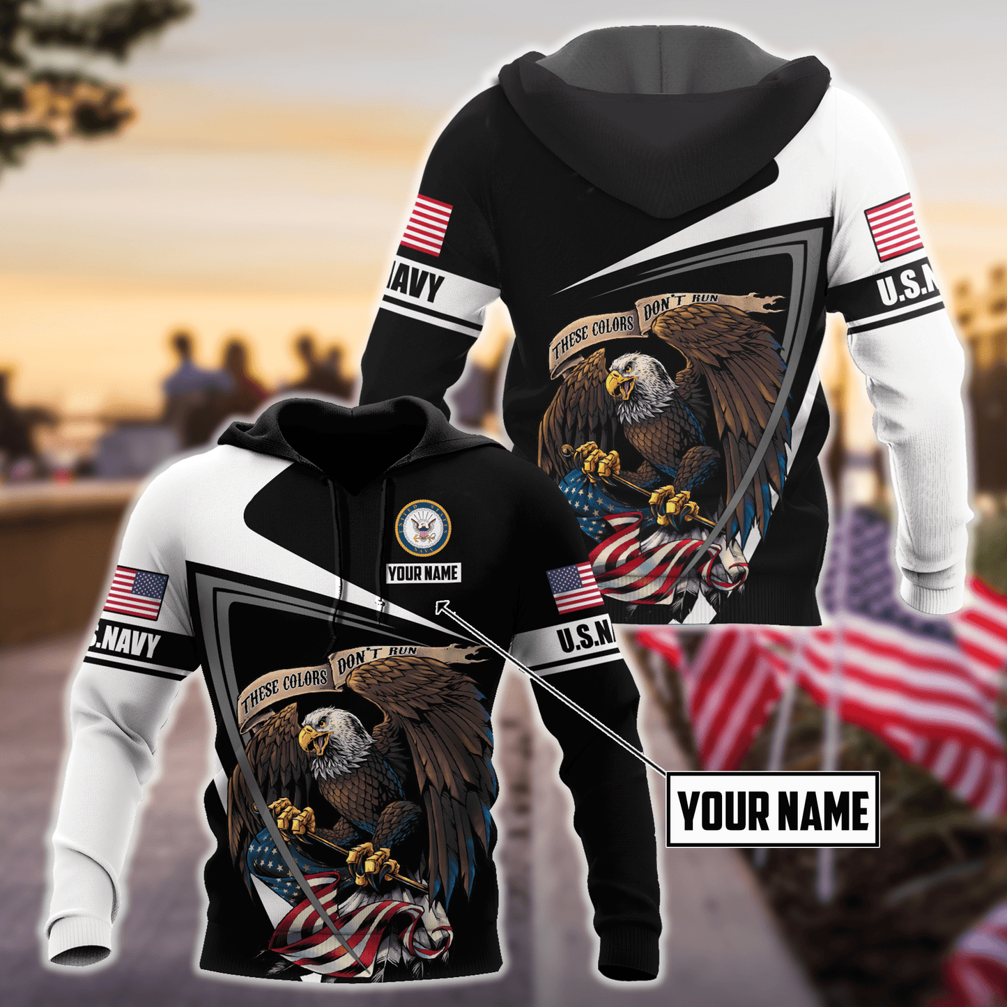 Custom name US Navy Veteran 3D printed shirts Proud Military