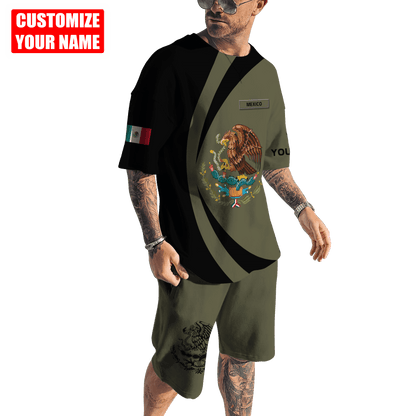 Personalized Name Mexico Combo T-shirt and Short 3D All Over Printed
