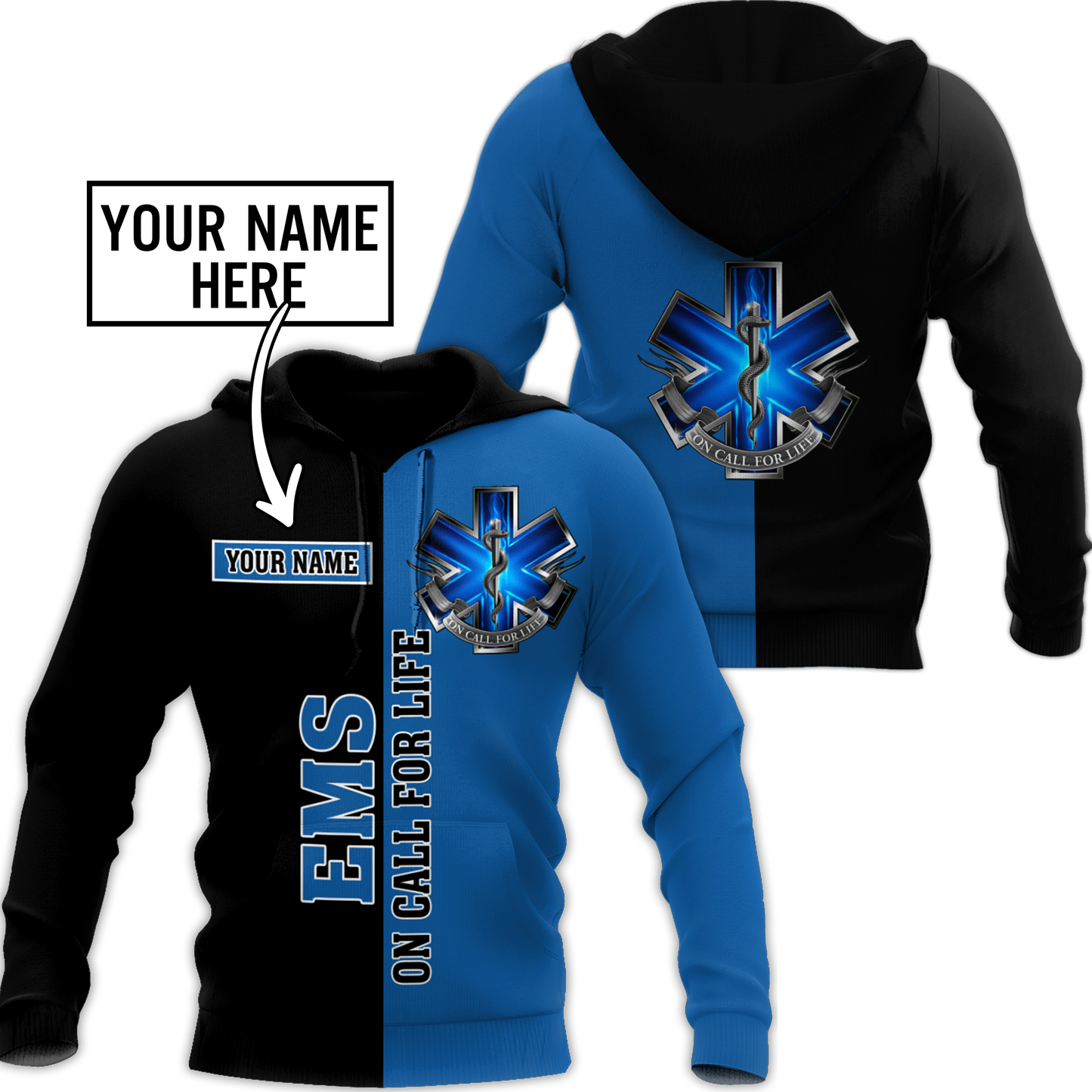 Premium EMS Personalized Name 3D All Over Printed Unisex Shirts