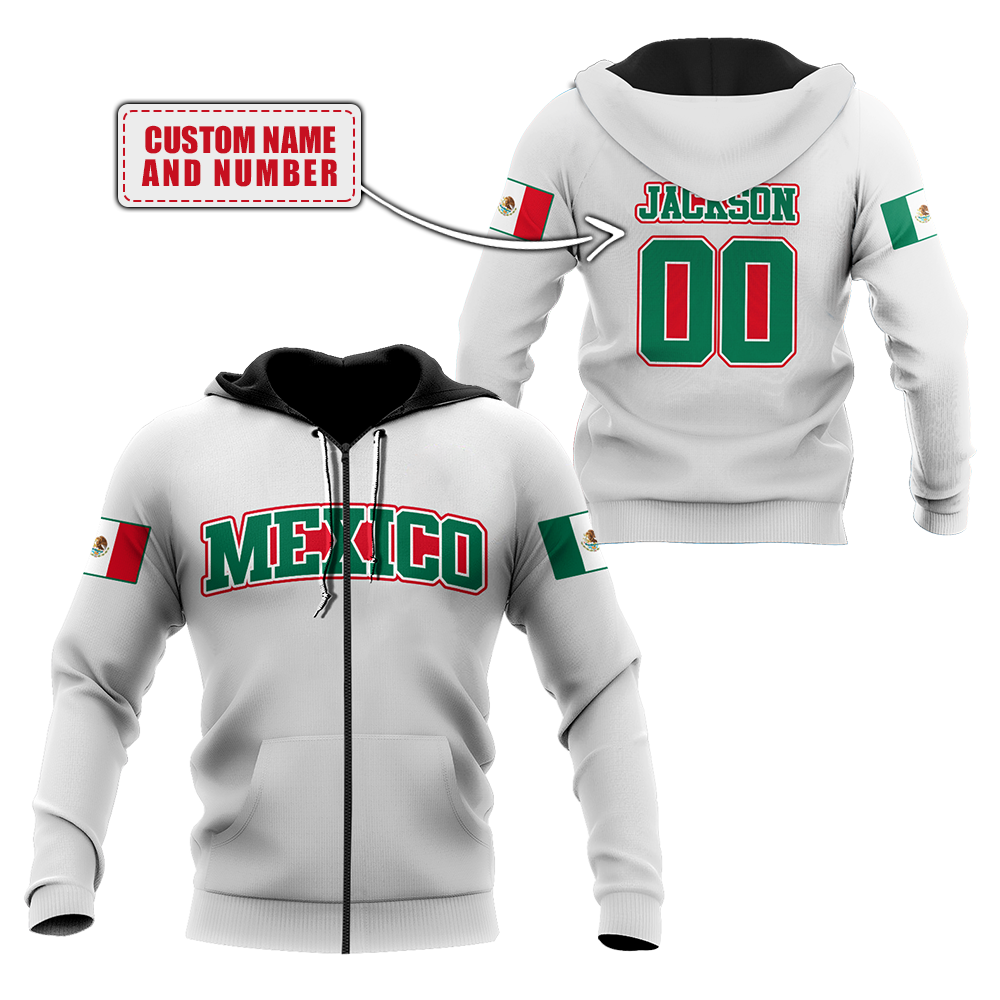 Persionalized name Mexico 3D All Over Printed Unisex Hoodie