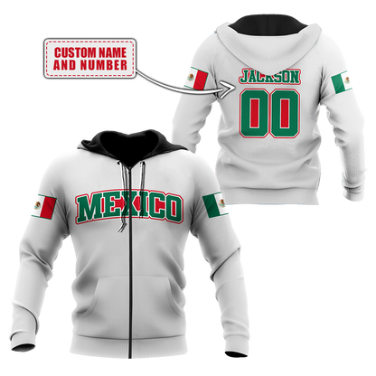 Persionalized name Mexico 3D All Over Printed Unisex Hoodie