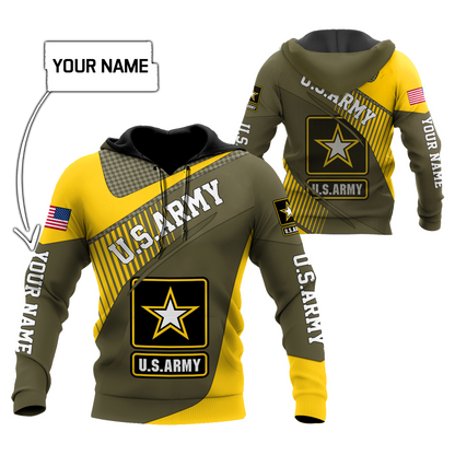 American US Army Personalize 3D All Over Unisex Hoodie