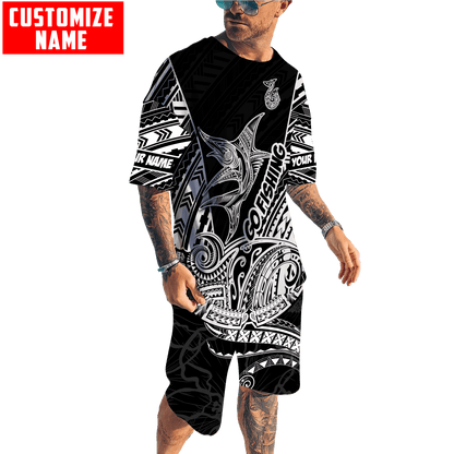 Polynesia No 22 Combo T Shirt Broad Short Go Fishing Personalize
