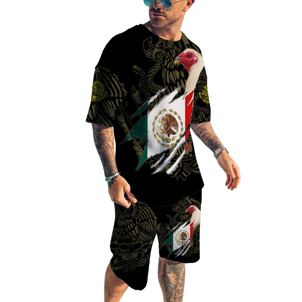 Mexican Rooster Combo T Shirt Board Short