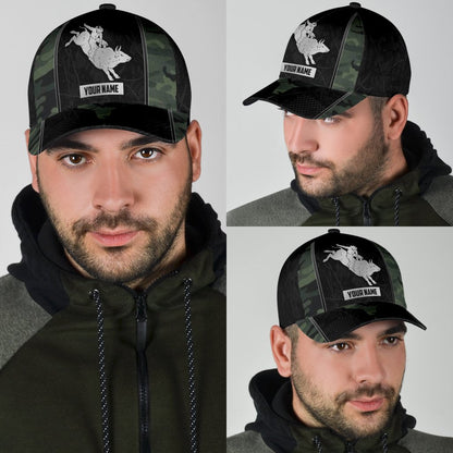 Personalized Name Rodeo Classic Cap Green Camo