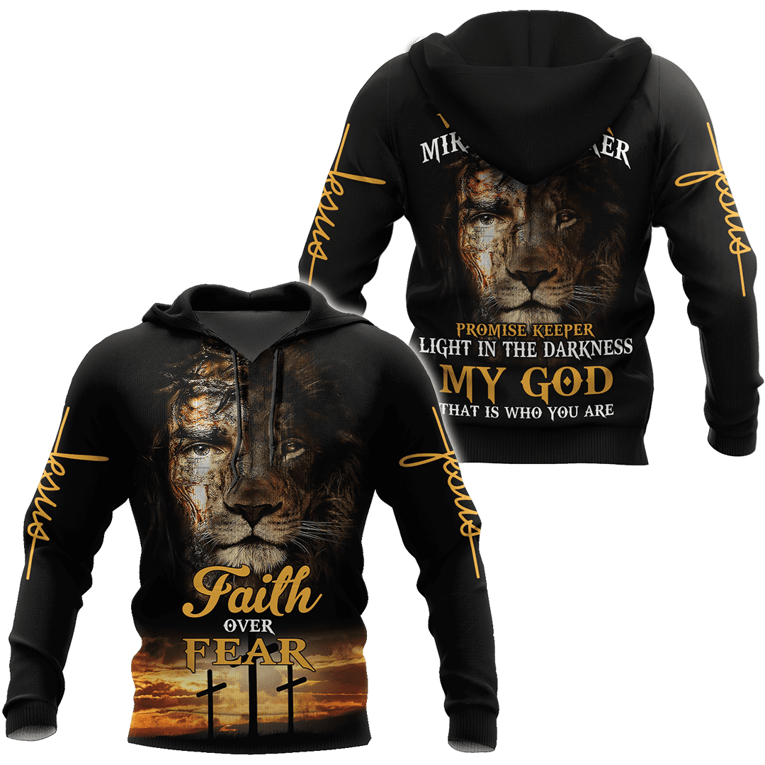 Jesus Christ Faith Over Fear 3D Printed Hoodie, T-Shirt for Men and Women