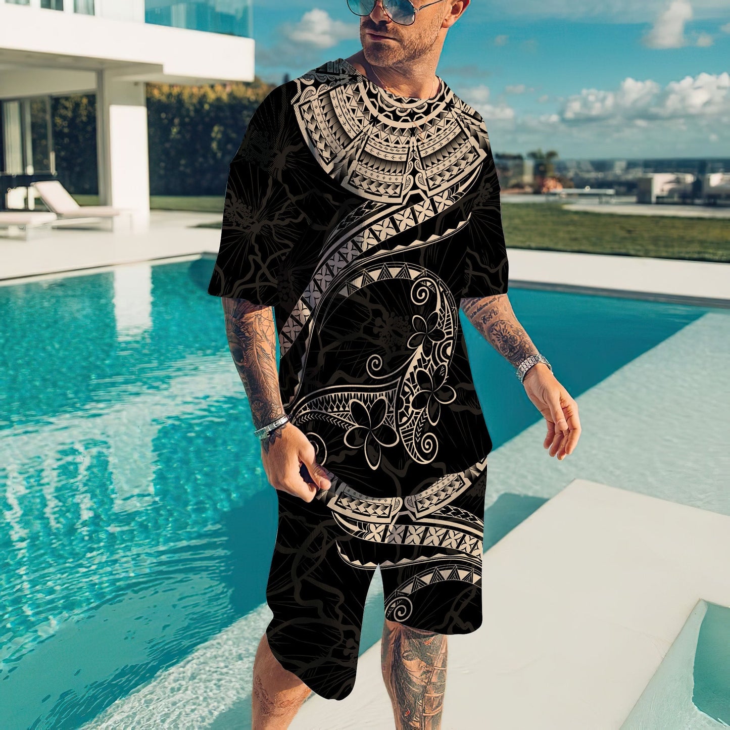 Polynesia No 18 Combo T Shirt Broad Short Tattoo
