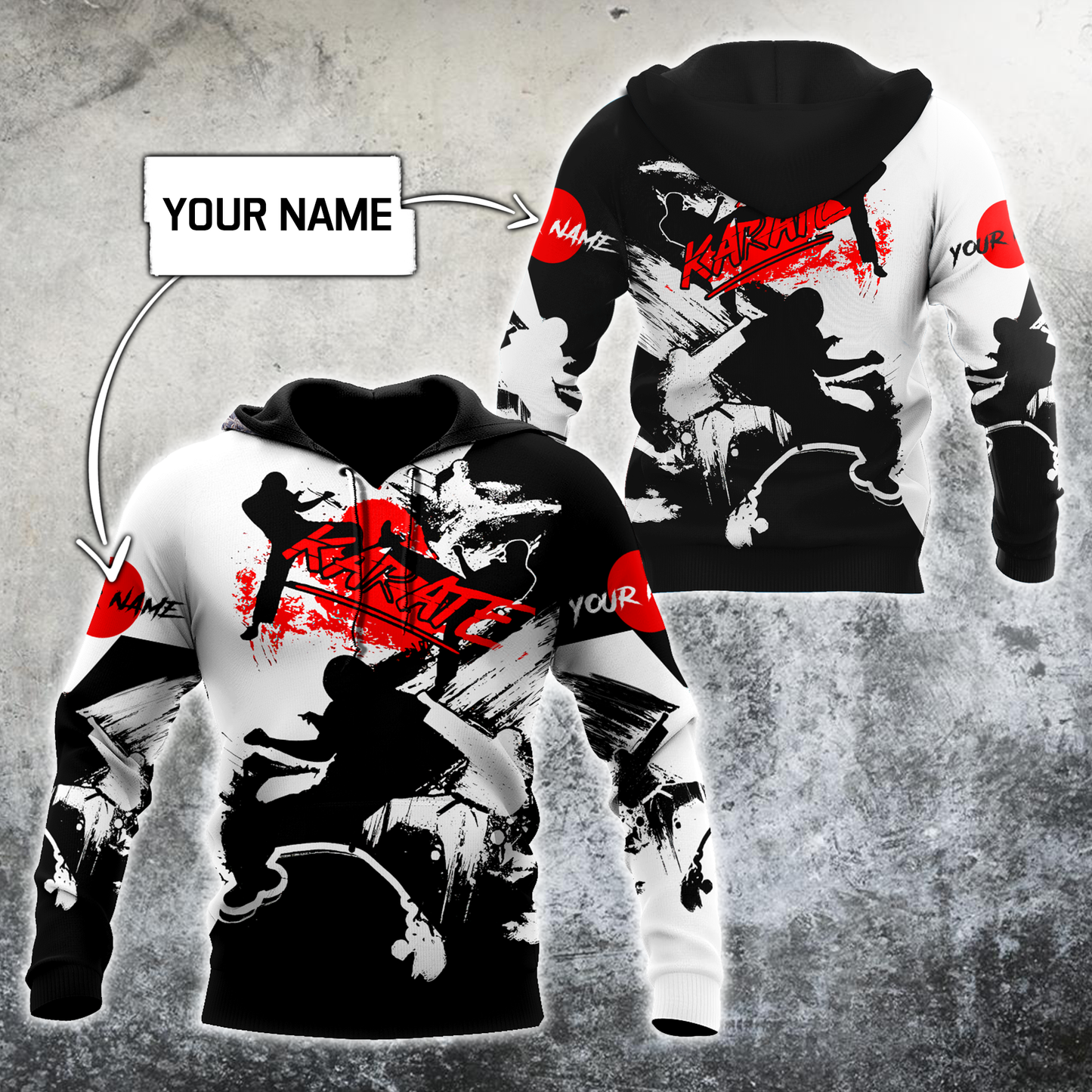 Customize Name KarateHoodie For Men And Women MH08032105