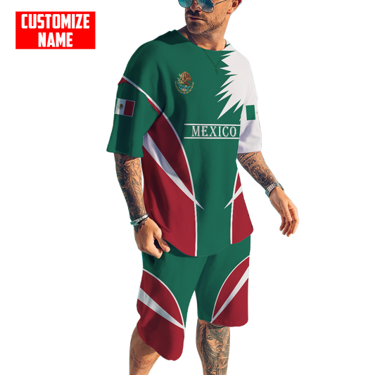 Personalized Name Mexico Combo T-shirt and Short 3D All Over Printed