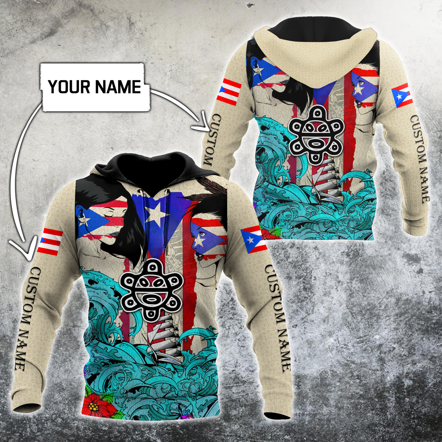 Custom Name Sweet Girls Puerto Rico Hoodie For Men And Women