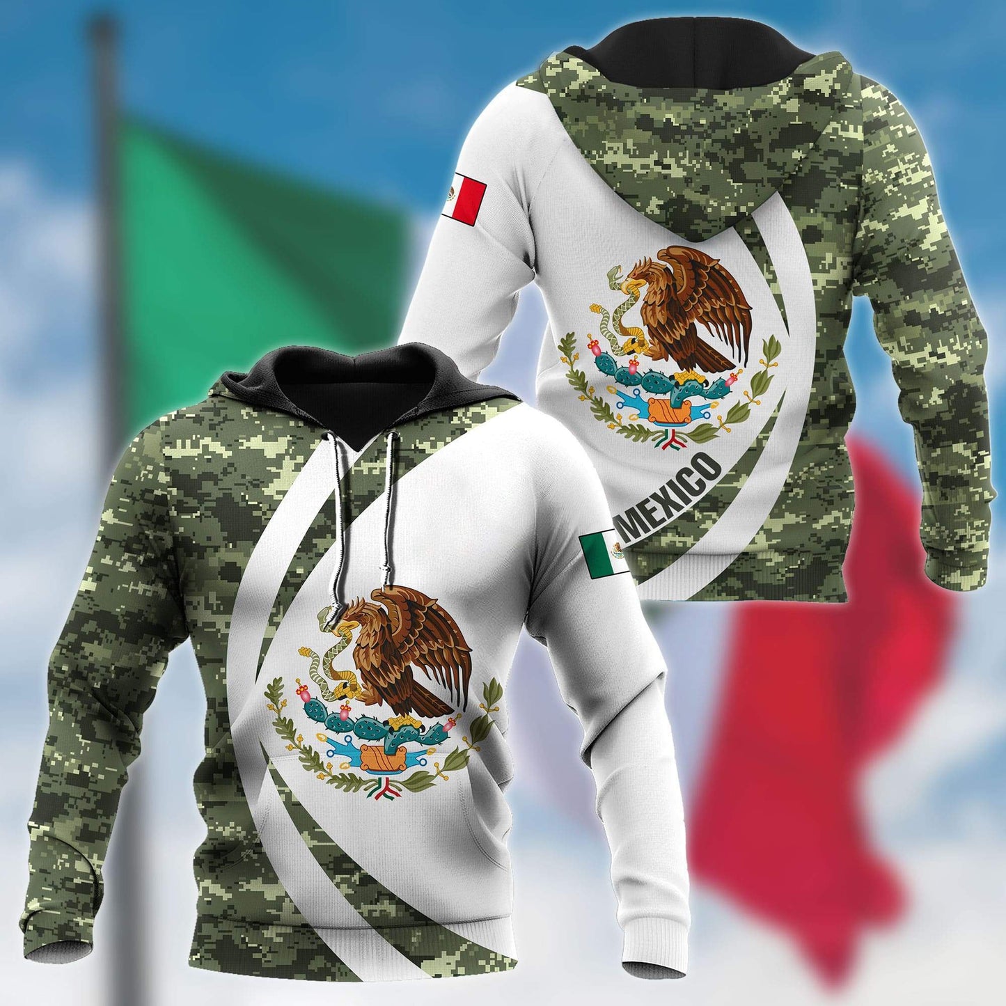 Mexico Hoodie Persionalized 3D All Over Printed Shirts