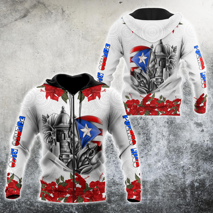 Manga Flower Puerto Rico Hoodie For Men And Women