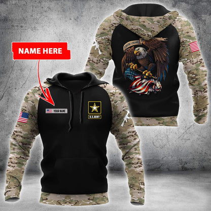 Custom name Camo Army Veteran 3D printed shirts Proud Military