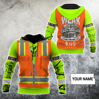 Electrician And Lineman Personalized Safety 3D All Over Printed Premium Unisex Hoodie ML