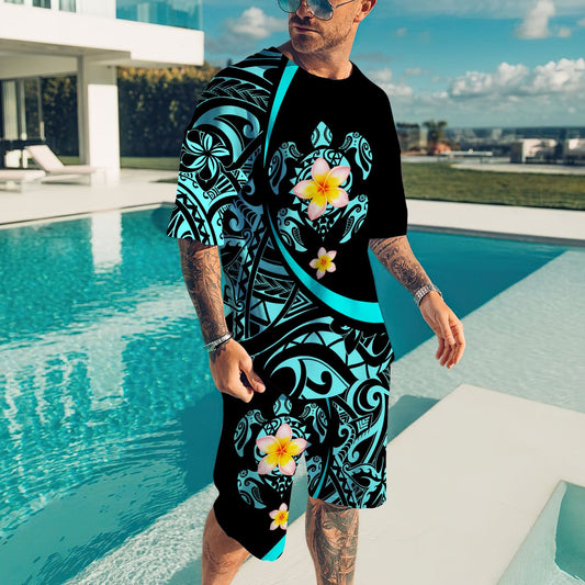 Polynesia No 19 Combo T Shirt Broad Short Polynesian Turtle Tattoo