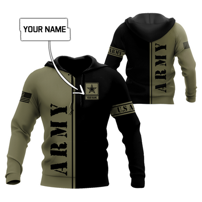 Custom name US Army Veteran Basic 3d printed shirts Proud Military