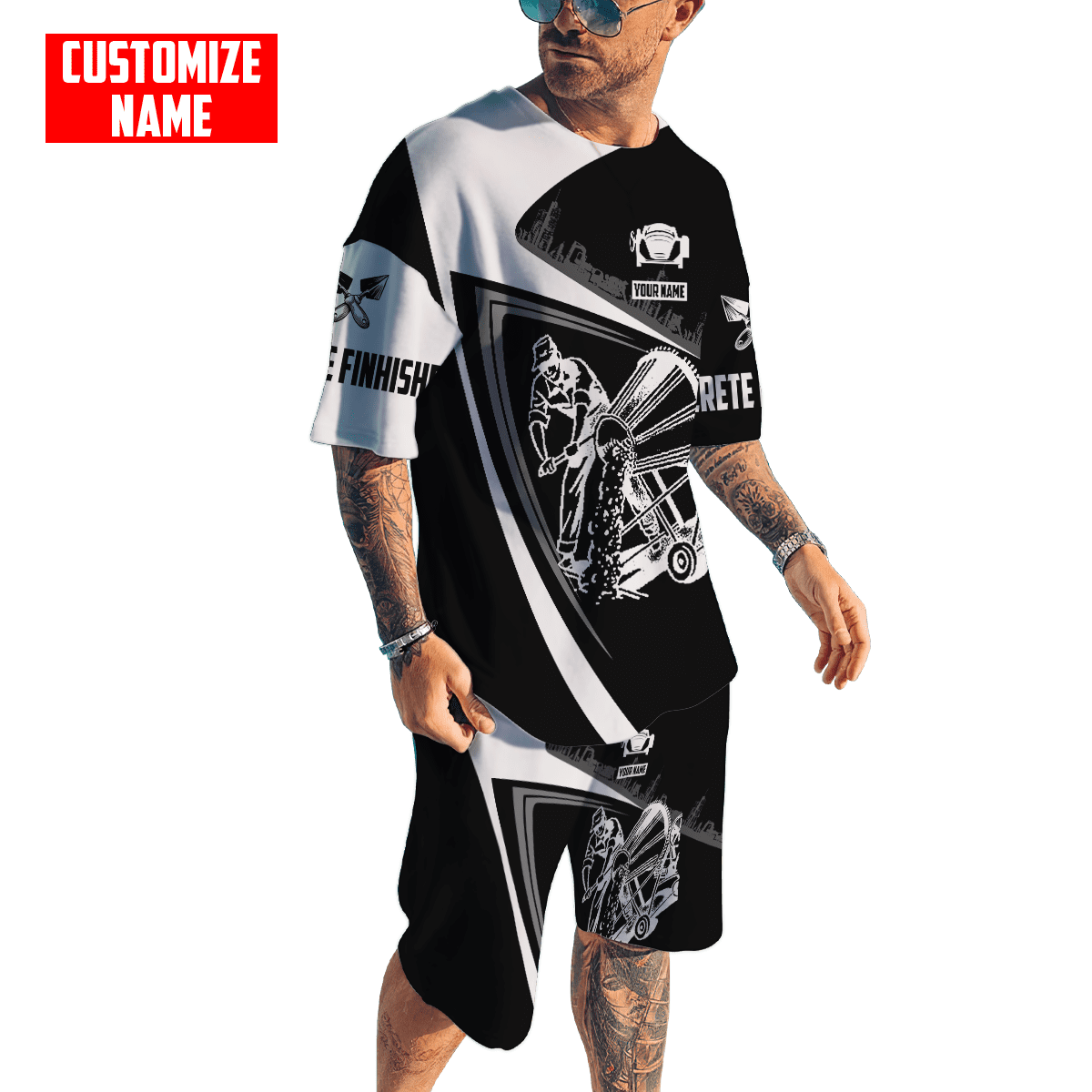 Customized Name Mixer Concrete Finisher 3D All Over Printed Unisex Shirts