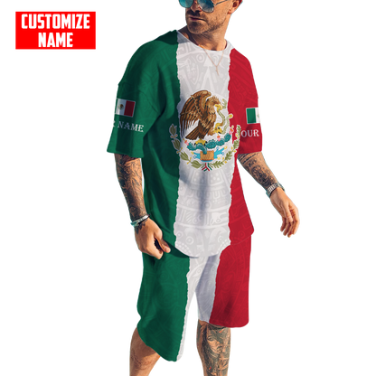 Personalized Name Mexico Combo T-shirt and Short 3D All Over Printed