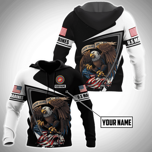 Custom name US Marine Corps Veteran 3D printed shirts Proud Military