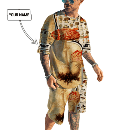 Customize Name Mushroom Hippie Combo T-Shirt And Board Short
