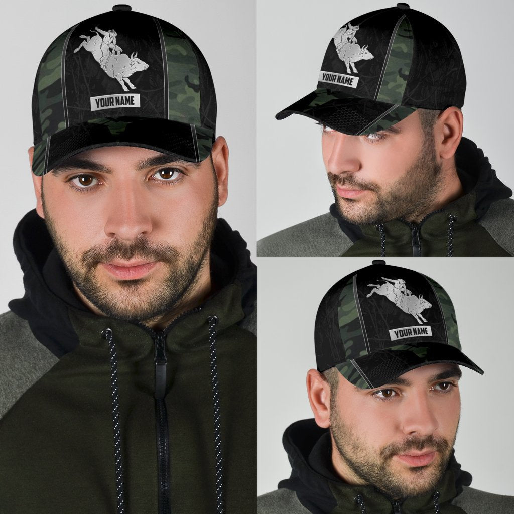 Personalized Name Rodeo Classic Cap Green Camo
