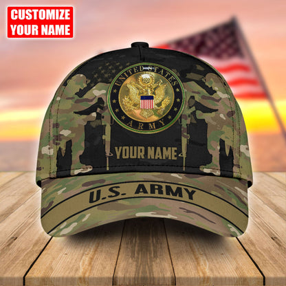 US Army Veteran Personalized Name Classic Cap