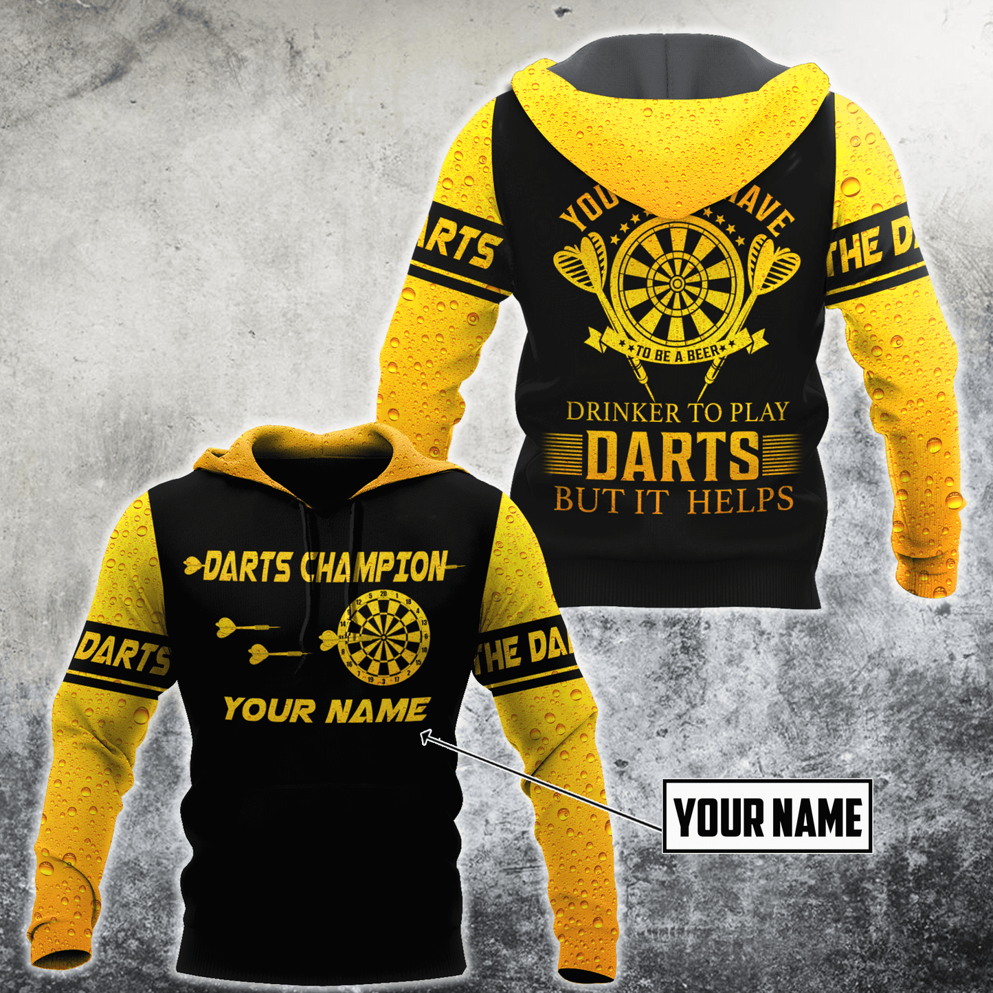 Darts Player No4 You Don't Have To Be A Beer 3D Printed Personalized Unisex Hoodie ML