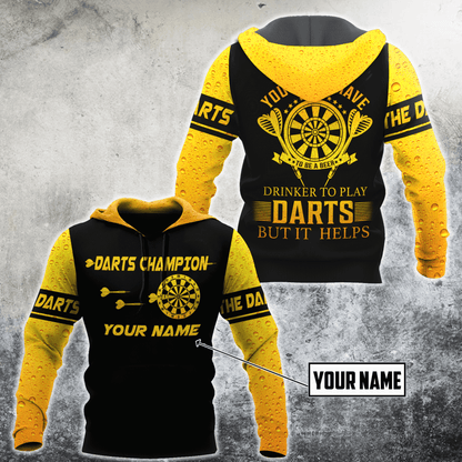 Darts Player No4 You Don't Have To Be A Beer 3D Printed Personalized Unisex Hoodie ML