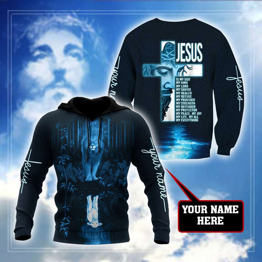 Premium Christian Jesus Lion Easter Personalized Name 3D All Over Printed Unisex Shirts HV