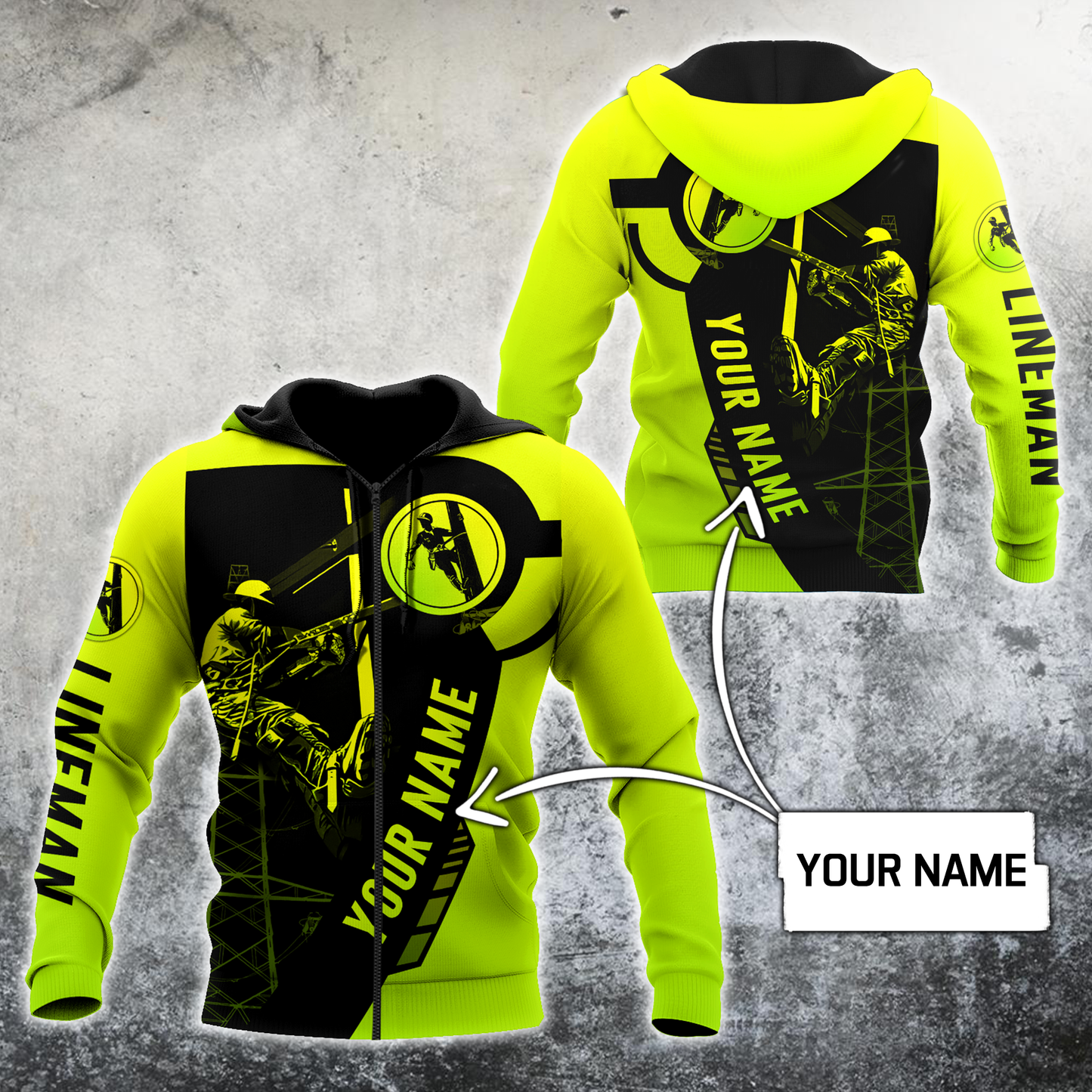 Electrician And Lineman Personalized Safety 3D All Over Printed Premium Unisex Hoodie ML