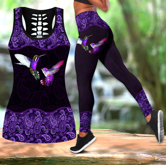 Hummingbird Combo Legging Tank Top For Women