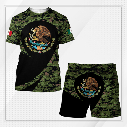Mexico Combo T-shirt and Short 3D All Over Printed no22 MH17042102