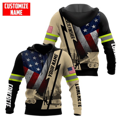 US Concrete Finisher Custom name 3D printed shirts