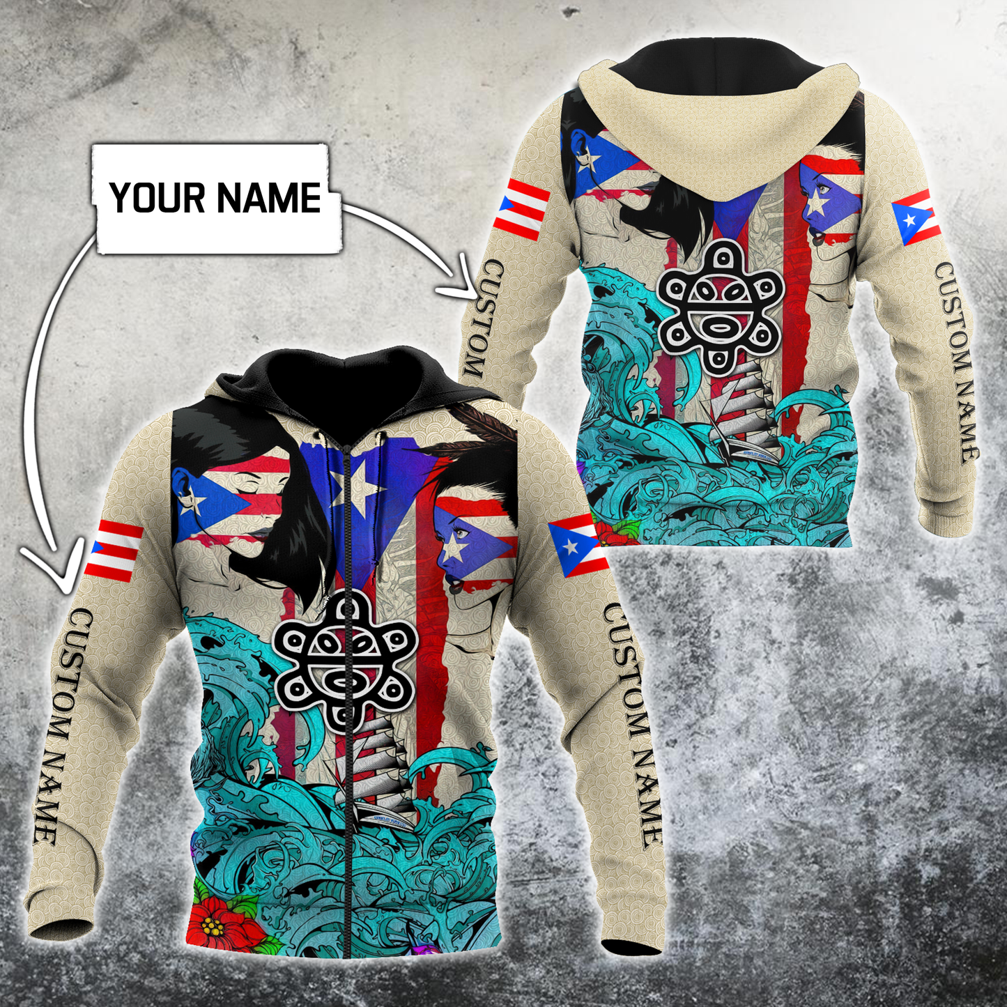 Custom Name Sweet Girls Puerto Rico Hoodie For Men And Women