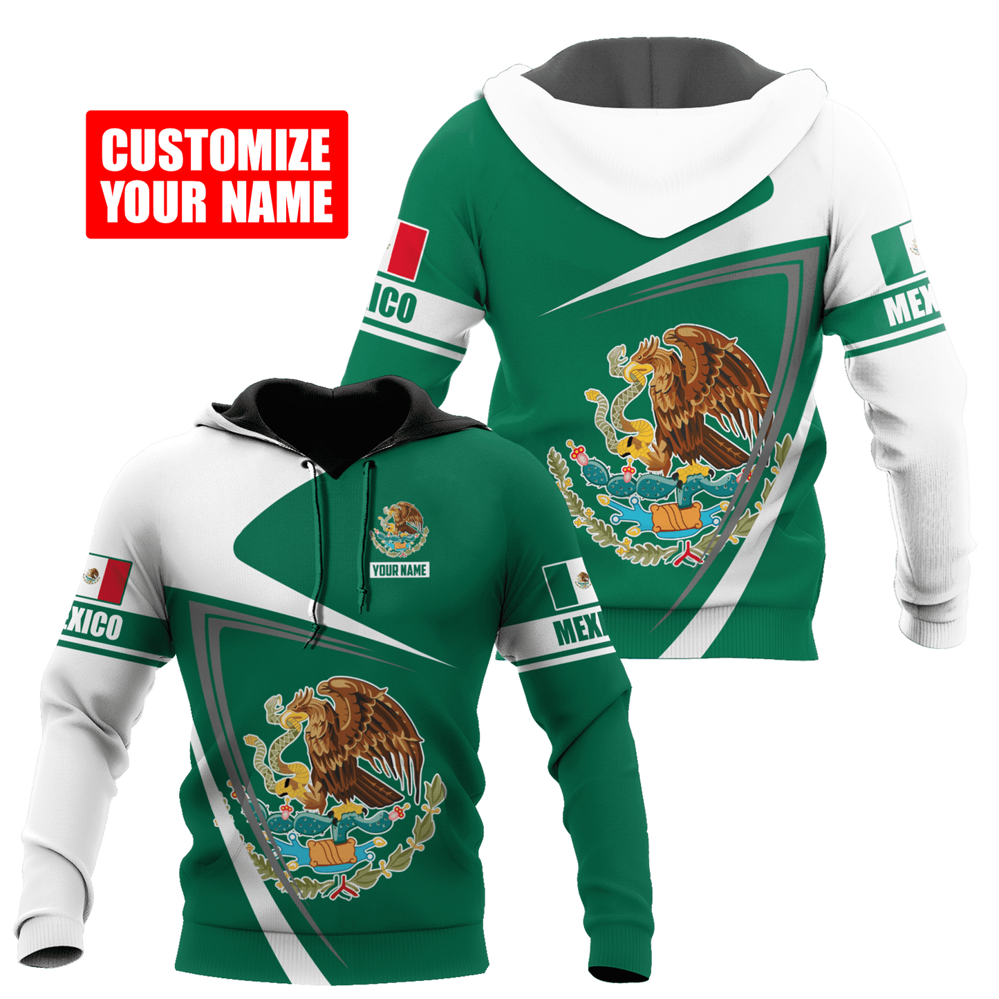 Persionalized Mexico 3D All Over Printed Unisex Shirts