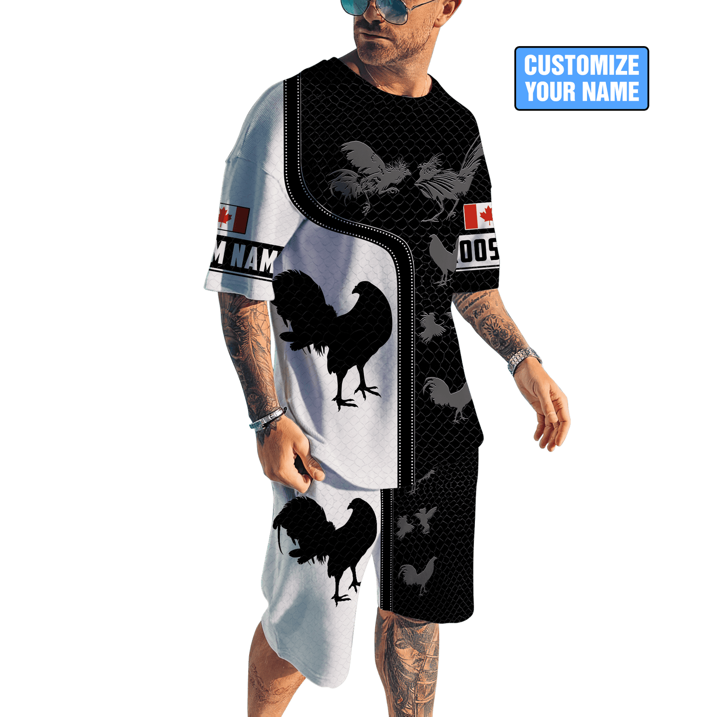 Personalized Rooster Combo T Shirt Board Short