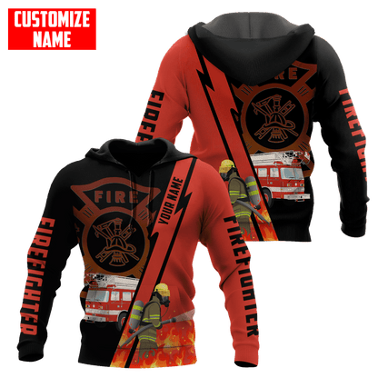 Customize Name Firefigher Hoodie For Men And Women