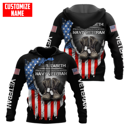 Proud To Have Served Navy Veteran 3D All Over Printed For Man And Women