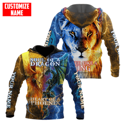 The Power Of Three Souls Dragon Phoenix Lion 3D All Over Printed Unisex Shirts