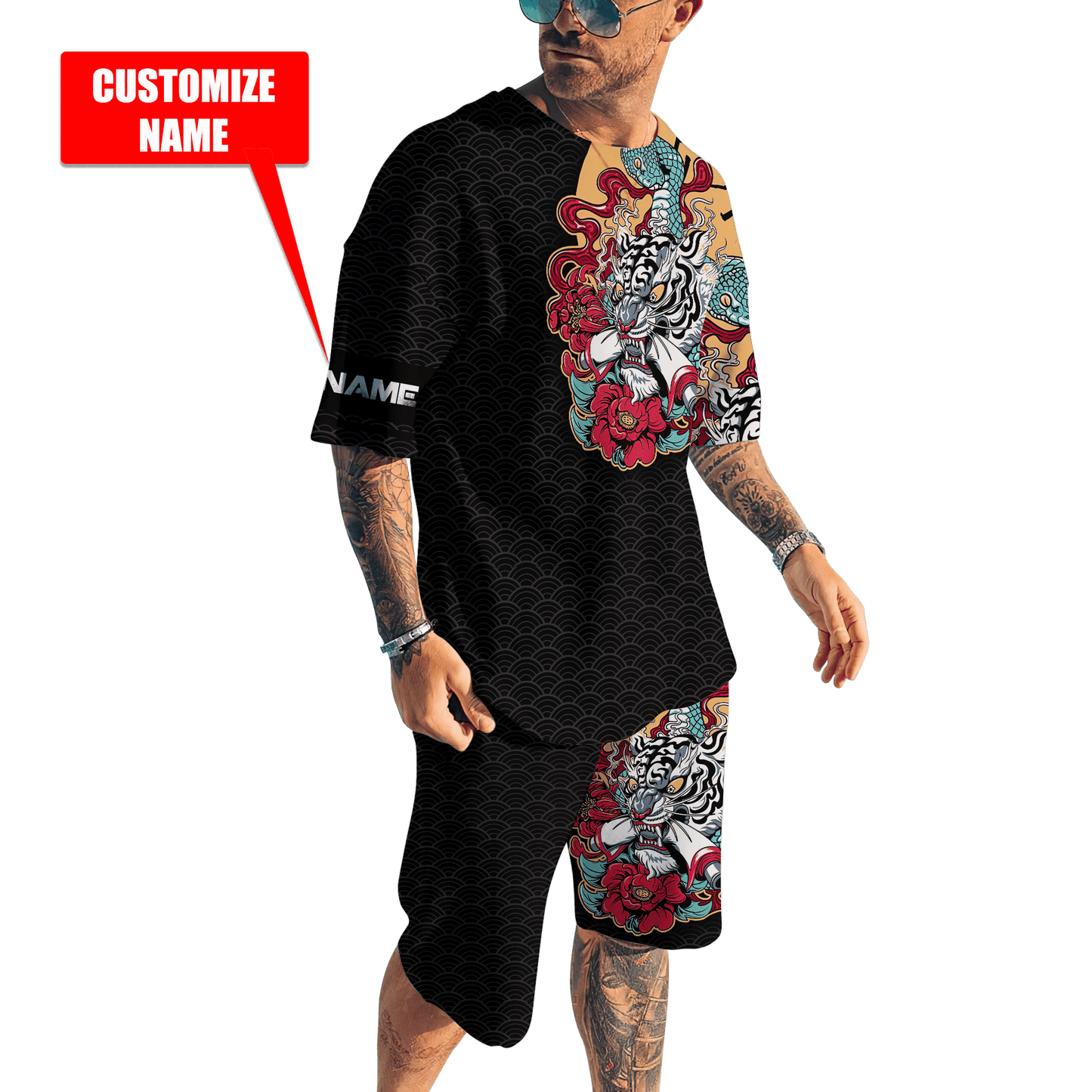Japanese Tiger Combo T Shirt Broad Short