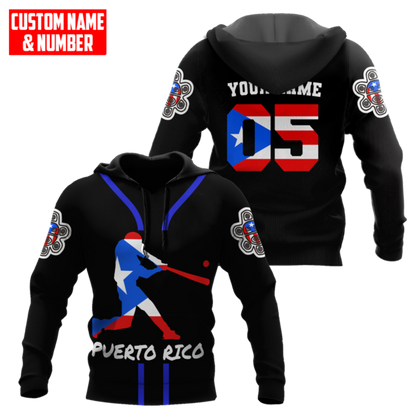Customize Name And Number Puerto Rico 3D All Over Printed Unisex Shirts