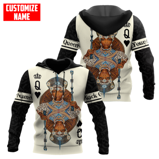 African Culture Black Queen Zulu Unisex Hoodie ML Personalize Name