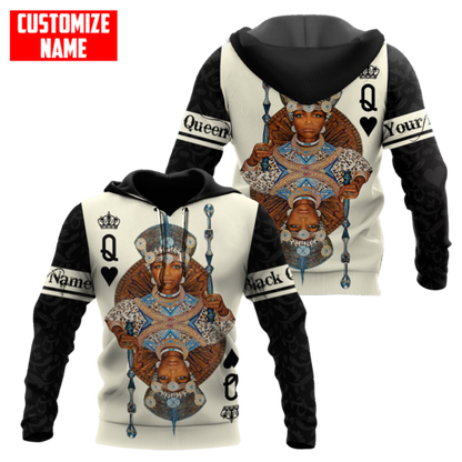 African Culture Black Queen Zulu Unisex Hoodie ML Personalize Name