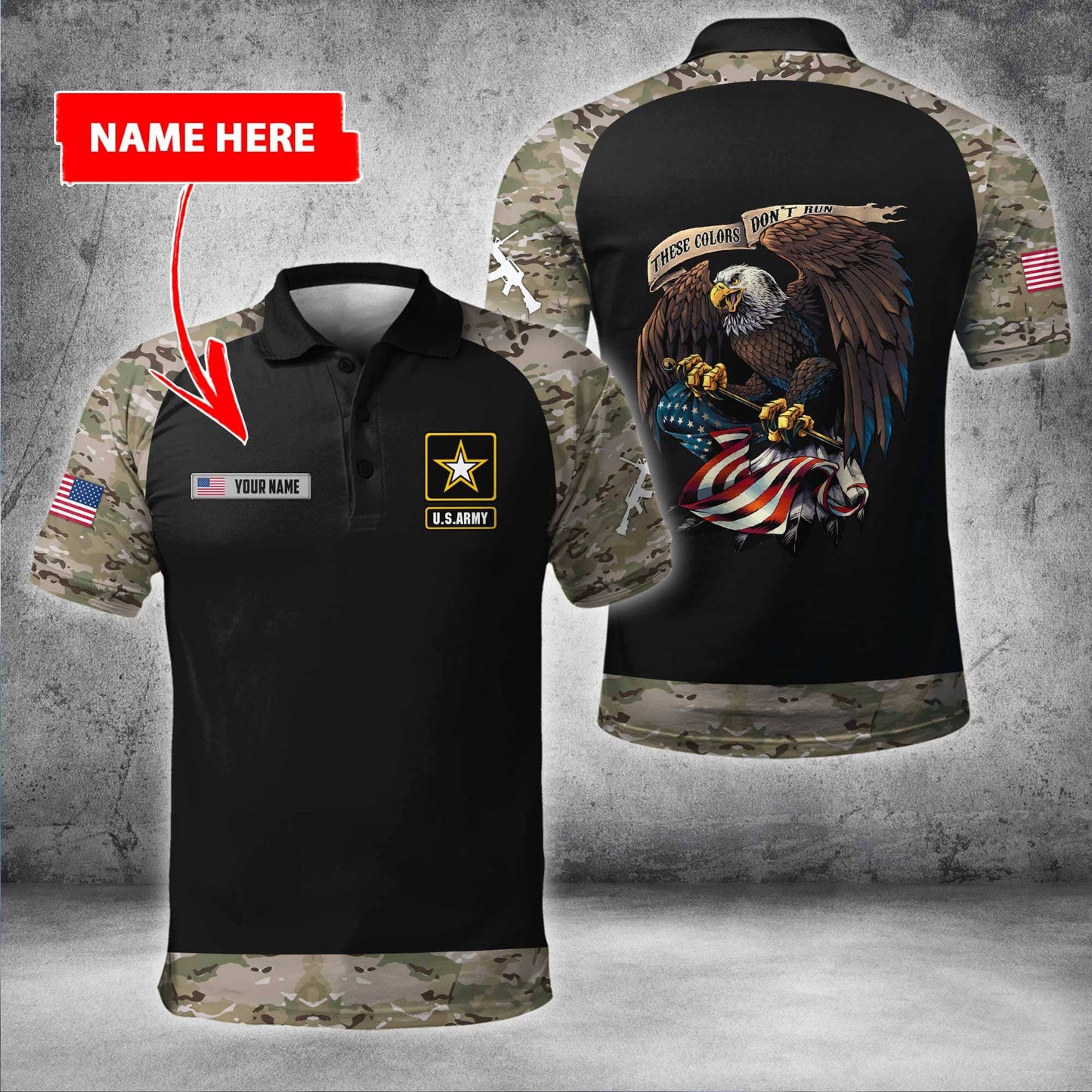 Custom name Camo Army Veteran 3D printed shirts Proud Military