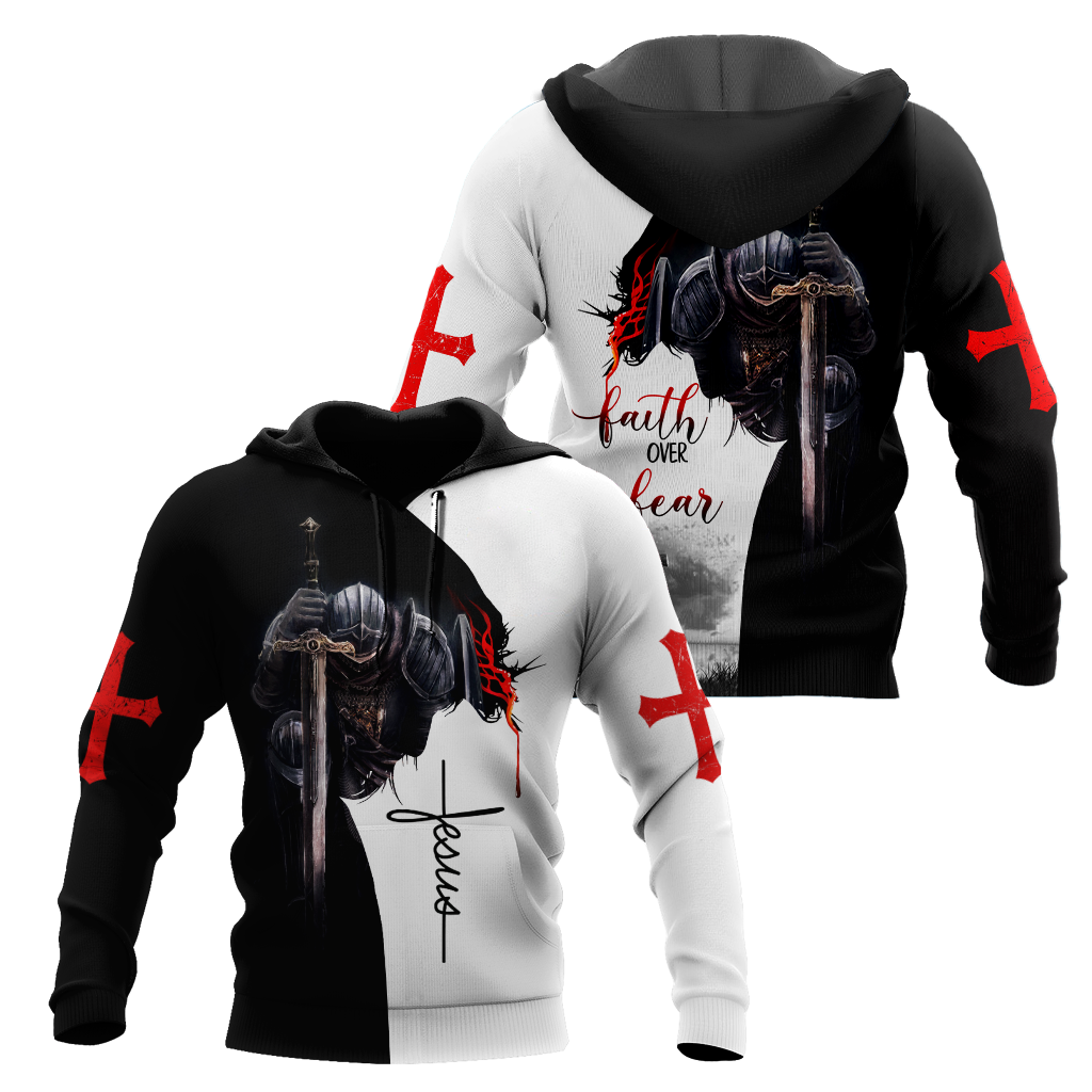 Jesus Christ Faith Over Fear 3D Printed Hoodie, T-Shirt for Men and Women
