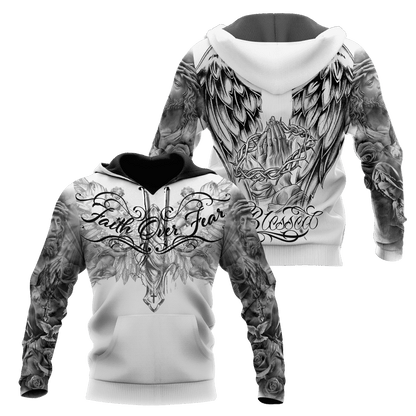 Jesus Christ Faith Over Fear 3D Printed Hoodie, T-Shirt for Men and Women