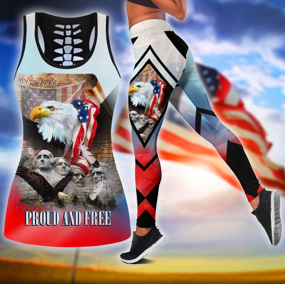 American 3D All Over Printed Legging + Hollow Tank