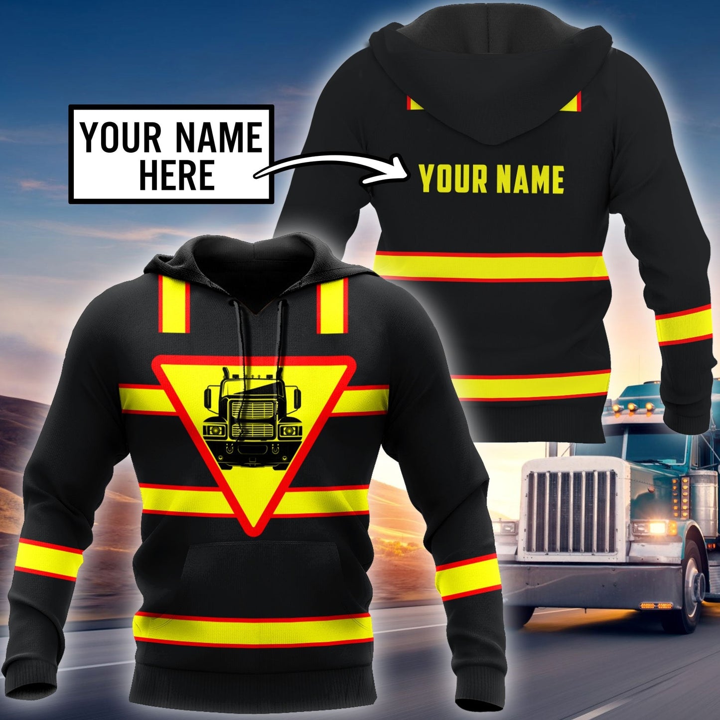 Premium Trucker Personalized Name 3D All Over Printed Unisex Shirts